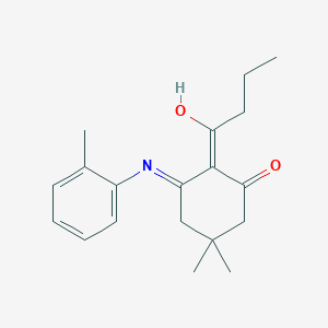 molecular formula C19H25NO2 B6041952 2-butyryl-5,5-dimethyl-3-[(2-methylphenyl)amino]-2-cyclohexen-1-one 