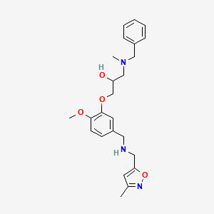 molecular formula C24H31N3O4 B6041968 1-[benzyl(methyl)amino]-3-[2-methoxy-5-({[(3-methyl-5-isoxazolyl)methyl]amino}methyl)phenoxy]-2-propanol 