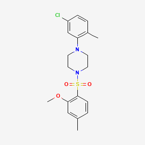 1-(5-Chloro-2-methylphenyl)-4-(2-methoxy-4-methylbenzenesulfonyl)piperazine