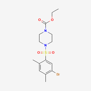 molecular formula C15H21BrN2O4S B604200 Ethyl 4-(5-bromo-2,4-dimethylbenzenesulfonyl)piperazine-1-carboxylate CAS No. 1206107-74-5