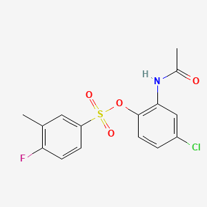 molecular formula C15H13ClFNO4S B604201 2-(Acetylamino)-4-chlorophenyl 4-fluoro-3-methylbenzenesulfonate CAS No. 1374682-73-1