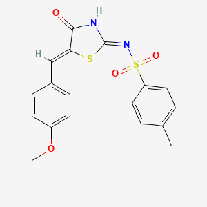 molecular formula C19H18N2O4S2 B6042018 N-[5-(4-ethoxybenzylidene)-4-oxo-1,3-thiazolidin-2-ylidene]-4-methylbenzenesulfonamide 
