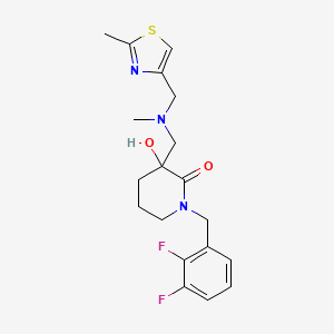 1-(2,3-difluorobenzyl)-3-hydroxy-3-({methyl[(2-methyl-1,3-thiazol-4-yl)methyl]amino}methyl)-2-piperidinone