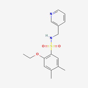 molecular formula C16H20N2O3S B604203 2-ethoxy-4,5-dimethyl-N-(3-pyridinylmethyl)benzenesulfonamide CAS No. 1206139-02-7