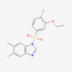 molecular formula C17H17ClN2O3S B604205 1-[(4-chloro-3-ethoxyphenyl)sulfonyl]-5,6-dimethyl-1H-benzimidazole CAS No. 1217119-18-0