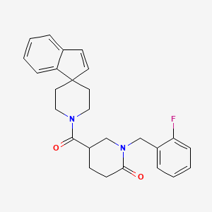 molecular formula C26H27FN2O2 B6042052 1-(2-fluorobenzyl)-5-(1'H-spiro[indene-1,4'-piperidin]-1'-ylcarbonyl)-2-piperidinone 