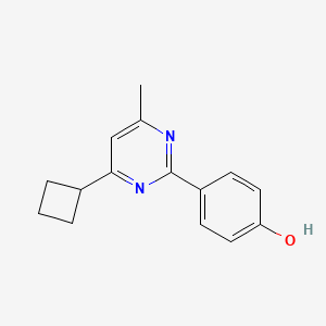 molecular formula C15H16N2O B6042057 4-(4-cyclobutyl-6-methylpyrimidin-2-yl)phenol 