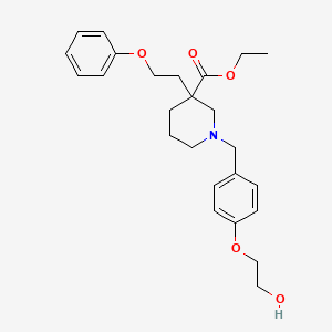 molecular formula C25H33NO5 B6042062 ethyl 1-[4-(2-hydroxyethoxy)benzyl]-3-(2-phenoxyethyl)-3-piperidinecarboxylate 