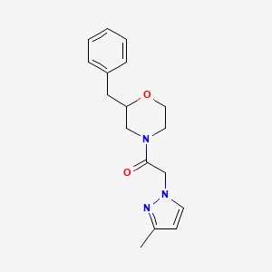 molecular formula C17H21N3O2 B6042064 2-benzyl-4-[(3-methyl-1H-pyrazol-1-yl)acetyl]morpholine 