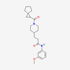 molecular formula C23H32N2O3 B6042094 N-(3-methoxyphenyl)-3-[1-(spiro[2.4]hept-1-ylcarbonyl)-4-piperidinyl]propanamide 