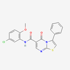 molecular formula C20H14ClN3O3S B6042130 N-(5-chloro-2-methoxyphenyl)-5-oxo-3-phenyl-5H-[1,3]thiazolo[3,2-a]pyrimidine-6-carboxamide 