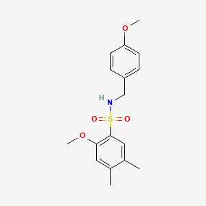 molecular formula C17H21NO4S B604215 2-methoxy-N-(4-methoxybenzyl)-4,5-dimethylbenzenesulfonamide CAS No. 1428150-41-7