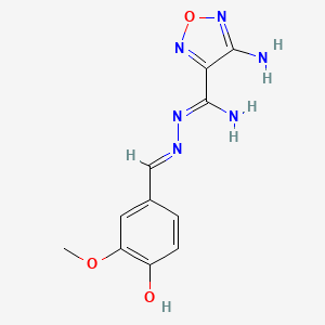 molecular formula C11H12N6O3 B6042154 4-amino-N'-(4-hydroxy-3-methoxybenzylidene)-1,2,5-oxadiazole-3-carbohydrazonamide 