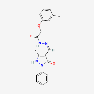 molecular formula C20H20N4O3 B6042177 N'-[(5-hydroxy-3-methyl-1-phenyl-1H-pyrazol-4-yl)methylene]-2-(3-methylphenoxy)acetohydrazide 