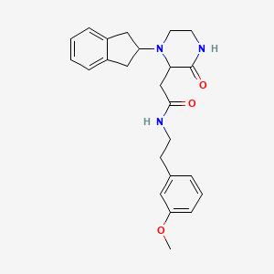 molecular formula C24H29N3O3 B6042194 2-[1-(2,3-dihydro-1H-inden-2-yl)-3-oxo-2-piperazinyl]-N-[2-(3-methoxyphenyl)ethyl]acetamide 