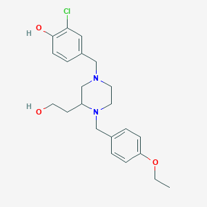 2-chloro-4-{[4-(4-ethoxybenzyl)-3-(2-hydroxyethyl)-1-piperazinyl]methyl}phenol