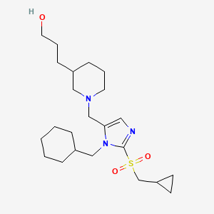 3-[1-({1-(cyclohexylmethyl)-2-[(cyclopropylmethyl)sulfonyl]-1H-imidazol-5-yl}methyl)-3-piperidinyl]-1-propanol