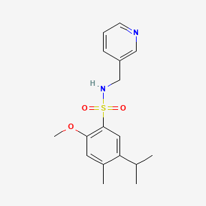 molecular formula C17H22N2O3S B604222 {[2-Methoxy-4-methyl-5-(methylethyl)phenyl]sulfonyl}(3-pyridylmethyl)amine CAS No. 1206126-69-3