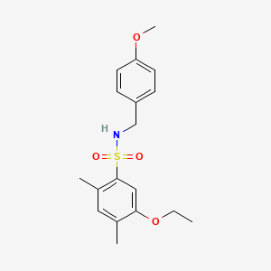 molecular formula C18H23NO4S B604223 5-ethoxy-N-(4-methoxybenzyl)-2,4-dimethylbenzenesulfonamide CAS No. 1428153-09-6