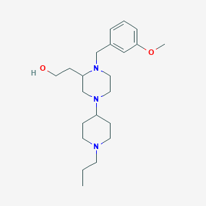 molecular formula C22H37N3O2 B6042230 2-[1-(3-methoxybenzyl)-4-(1-propyl-4-piperidinyl)-2-piperazinyl]ethanol 