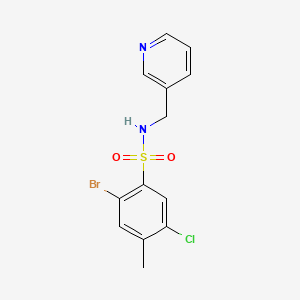molecular formula C13H12BrClN2O2S B604226 2-bromo-5-chloro-4-methyl-N-(3-pyridinylmethyl)benzenesulfonamide CAS No. 1246823-78-8