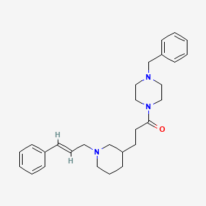 molecular formula C28H37N3O B6042286 1-benzyl-4-(3-{1-[(2E)-3-phenyl-2-propen-1-yl]-3-piperidinyl}propanoyl)piperazine 
