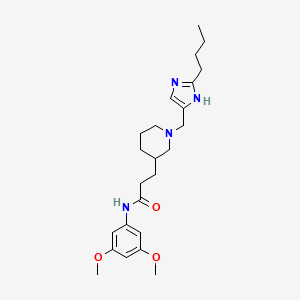 molecular formula C24H36N4O3 B6042292 3-{1-[(2-butyl-1H-imidazol-4-yl)methyl]-3-piperidinyl}-N-(3,5-dimethoxyphenyl)propanamide 