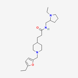molecular formula C22H37N3O2 B6042297 3-{1-[(5-ethyl-2-furyl)methyl]-4-piperidinyl}-N-[(1-ethyl-2-pyrrolidinyl)methyl]propanamide 
