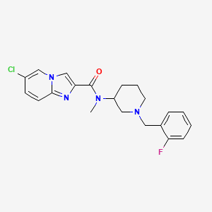 molecular formula C21H22ClFN4O B6042300 6-chloro-N-[1-(2-fluorobenzyl)-3-piperidinyl]-N-methylimidazo[1,2-a]pyridine-2-carboxamide 