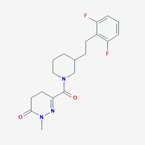 molecular formula C19H23F2N3O2 B6042309 6-({3-[2-(2,6-difluorophenyl)ethyl]-1-piperidinyl}carbonyl)-2-methyl-4,5-dihydro-3(2H)-pyridazinone 