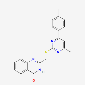 2-({[4-methyl-6-(4-methylphenyl)-2-pyrimidinyl]thio}methyl)-4(3H)-quinazolinone