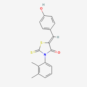 molecular formula C18H15NO2S2 B6042325 3-(2,3-dimethylphenyl)-5-(4-hydroxybenzylidene)-2-thioxo-1,3-thiazolidin-4-one 