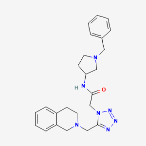 molecular formula C24H29N7O B6042332 N-(1-benzyl-3-pyrrolidinyl)-2-[5-(3,4-dihydro-2(1H)-isoquinolinylmethyl)-1H-tetrazol-1-yl]acetamide 