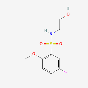 molecular formula C9H12INO4S B604234 N-(2-hydroxyethyl)-5-iodo-2-methoxybenzenesulfonamide CAS No. 1428152-61-7