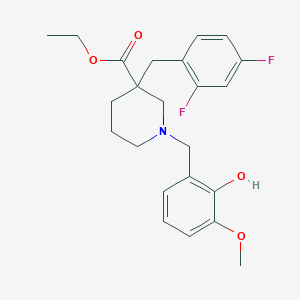 molecular formula C23H27F2NO4 B6042343 ethyl 3-(2,4-difluorobenzyl)-1-(2-hydroxy-3-methoxybenzyl)-3-piperidinecarboxylate 