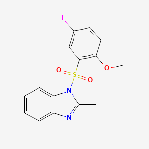 molecular formula C15H13IN2O3S B604235 1-[(5-iodo-2-methoxyphenyl)sulfonyl]-2-methyl-1H-benzimidazole CAS No. 1428152-83-3