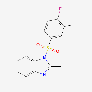 molecular formula C15H13FN2O2S B604236 1-[(4-fluoro-3-methylphenyl)sulfonyl]-2-methyl-1H-benzimidazole CAS No. 1428151-54-5