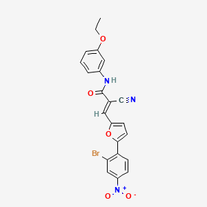 molecular formula C22H16BrN3O5 B6042370 3-[5-(2-bromo-4-nitrophenyl)-2-furyl]-2-cyano-N-(3-ethoxyphenyl)acrylamide 