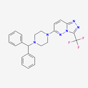 molecular formula C23H21F3N6 B6042378 6-[4-(diphenylmethyl)piperazin-1-yl]-3-(trifluoromethyl)[1,2,4]triazolo[4,3-b]pyridazine 