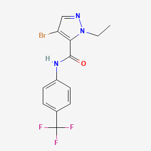 molecular formula C13H11BrF3N3O B6042389 4-bromo-1-ethyl-N-[4-(trifluoromethyl)phenyl]-1H-pyrazole-5-carboxamide 