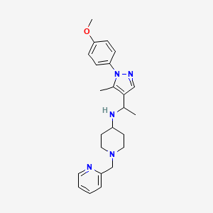 molecular formula C24H31N5O B6042420 N-{1-[1-(4-methoxyphenyl)-5-methyl-1H-pyrazol-4-yl]ethyl}-1-(2-pyridinylmethyl)-4-piperidinamine 