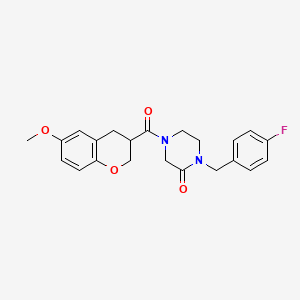 1-(4-fluorobenzyl)-4-[(6-methoxy-3,4-dihydro-2H-chromen-3-yl)carbonyl]-2-piperazinone