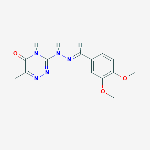 molecular formula C13H15N5O3 B6042440 3,4-dimethoxybenzaldehyde (6-methyl-5-oxo-4,5-dihydro-1,2,4-triazin-3-yl)hydrazone 