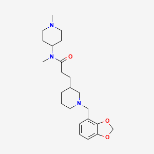 molecular formula C23H35N3O3 B6042445 3-[1-(1,3-benzodioxol-4-ylmethyl)-3-piperidinyl]-N-methyl-N-(1-methyl-4-piperidinyl)propanamide 