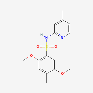 molecular formula C15H18N2O4S B604246 2,5-dimethoxy-4-methyl-N-(4-methyl-2-pyridinyl)benzenesulfonamide CAS No. 1428150-85-9