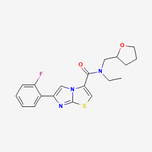 molecular formula C19H20FN3O2S B6042476 N-ethyl-6-(2-fluorophenyl)-N-(tetrahydro-2-furanylmethyl)imidazo[2,1-b][1,3]thiazole-3-carboxamide 
