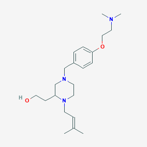molecular formula C22H37N3O2 B6042499 2-[4-{4-[2-(dimethylamino)ethoxy]benzyl}-1-(3-methyl-2-buten-1-yl)-2-piperazinyl]ethanol 