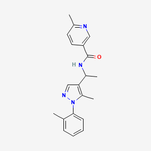 molecular formula C20H22N4O B6042504 6-methyl-N-{1-[5-methyl-1-(2-methylphenyl)-1H-pyrazol-4-yl]ethyl}nicotinamide 