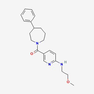 molecular formula C21H27N3O2 B6042526 N-(2-methoxyethyl)-5-[(4-phenyl-1-azepanyl)carbonyl]-2-pyridinamine 