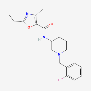 molecular formula C19H24FN3O2 B6042532 2-ethyl-N-[1-(2-fluorobenzyl)-3-piperidinyl]-4-methyl-1,3-oxazole-5-carboxamide 